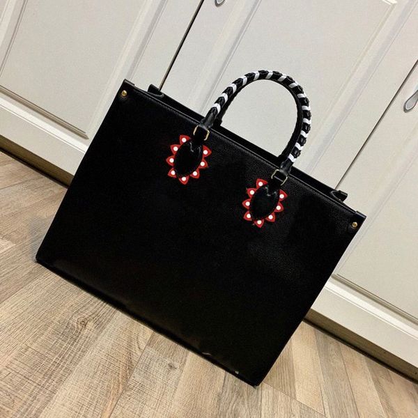 

womens onthego large capacity book totes fashion sac femme leather shoulder bag womens louise handbag duplex print toron handle lady shoppin