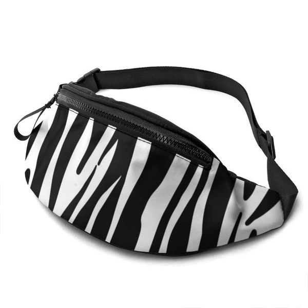 

zebra pattern printing waist bag for women men fashion pack girls shoulder belt bags packs phone pouch