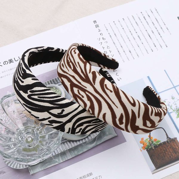 

zebra wide handmade hoop fashion knot headband layer jewelry, Black;brown