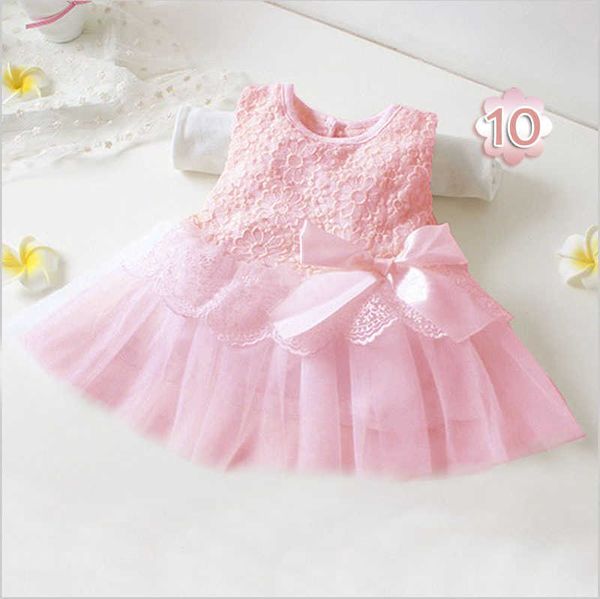 

retail summer baby girls dresses sunflower lace bow embroidery sleeveless priness party dress toddler clothing e2201 210610, Red;yellow