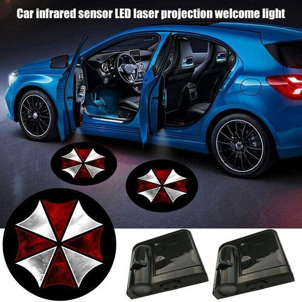 

interior&external lights 2x resident evil umbrella logo wireless infrared shadow laser led welcome light