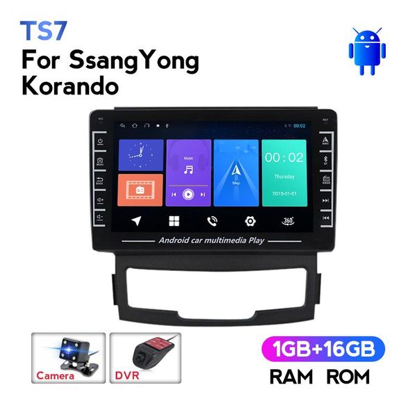 

player 8inch 1280*720 ips for ssangyong korando 2010 2011 2012 2013 android auto radio multimedia support swc carplay bt dvr camera car dvd