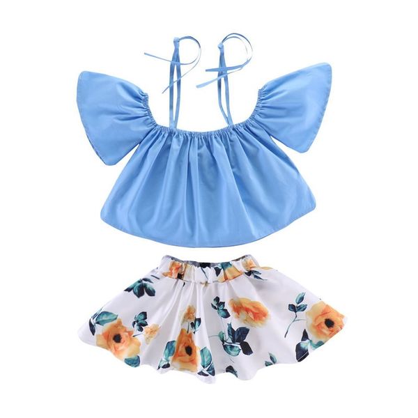 

two pieces suit baby clothing camisole jacket lemon kids printing short skirt woman clothes sets summer 24ty k2, White