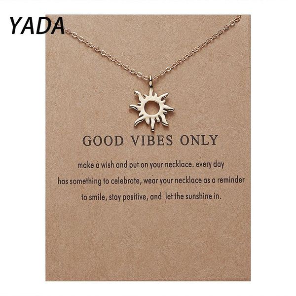 

pendant necklaces yada stainless steel presents&necklace for women gold circle irregular sun statement hollow round necklace se210026, Silver