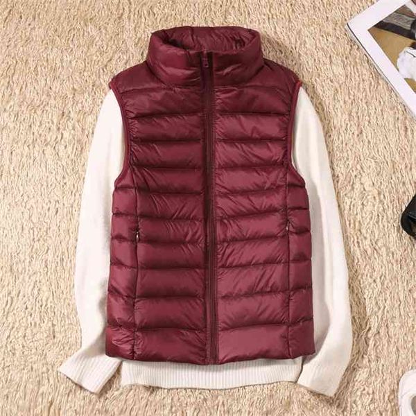 

new women sleeveless womens ultra light down vests slim jacket girl gilet plus lightweight windproof warm waistcoat portable, Black