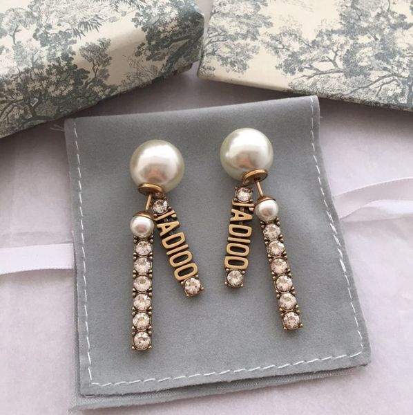 

studs earrings d family long two with diamond, Golden;silver