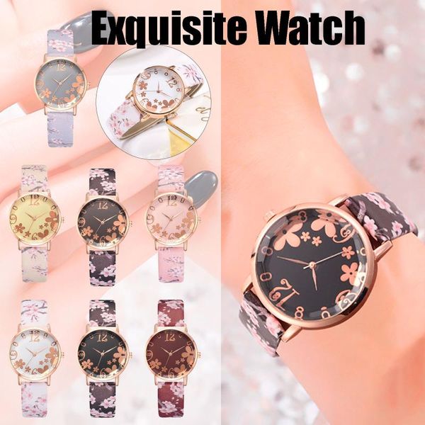 

wristwatches european and american fashion trend printing women quartz watch wristwatch bracelet luxury casual relogio, Slivery;brown