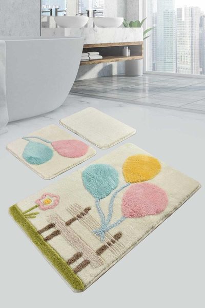 

bath mats balloon pink triple set mat 8694545028210
