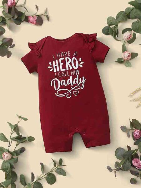 

baby slogan graphic ruffle detail romper she, Blue