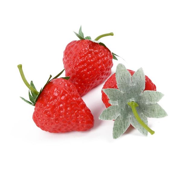 

party decoration 20x artificial plastic strawberry fruit fake display for home ornament
