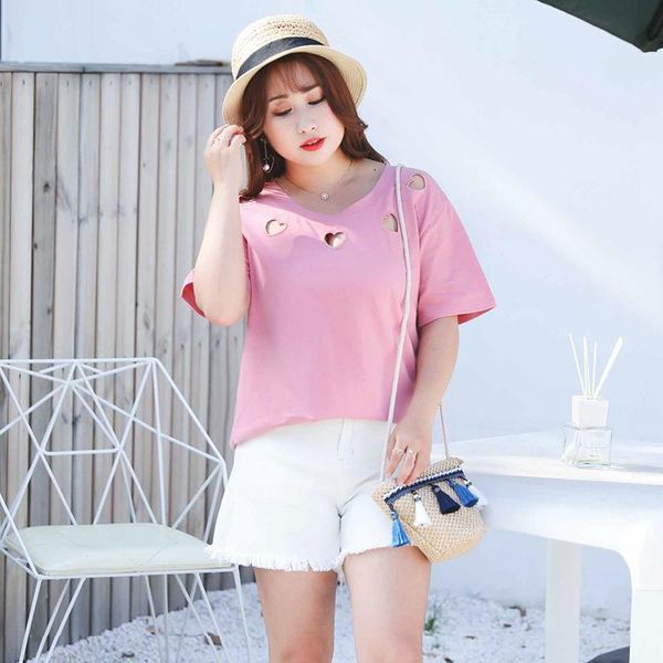 

fashion mid waist shorts for women's jeans loose summer womens ripped pockets big size denim, Blue