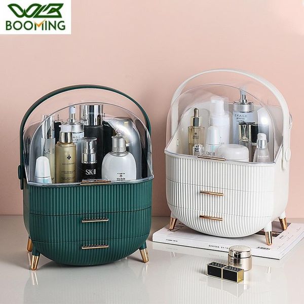 Scatole portaoggetti Contenitori WBBOOMING Organizer per trucco Impermeabile antipolvere Cosmetici Cassetto Bagno Desktop Cura della pelle Moda Grande capacità