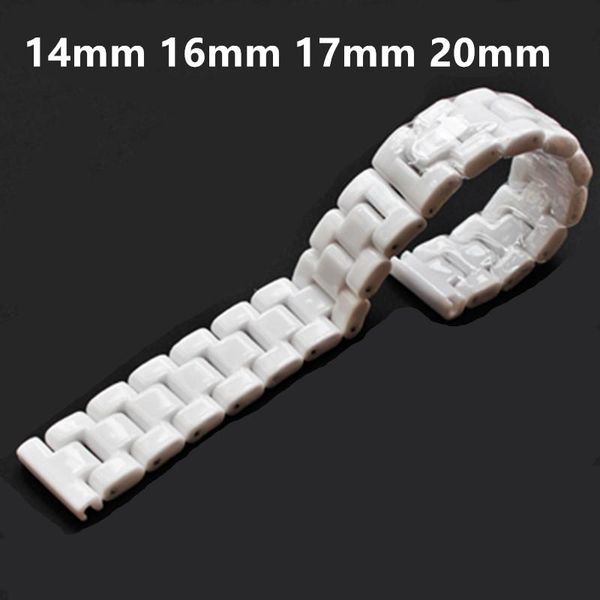 

watch bands ceramic bracelet 14 15 16 17 18 19 20 21mm watchband white strap wristwatches band not fade water resistant, Black;brown