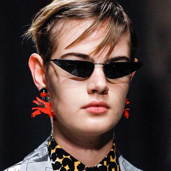 

sunglasses small women 2021 trends products red yellow pink pueple tiny ladies gothic sun glasses feminino, White;black