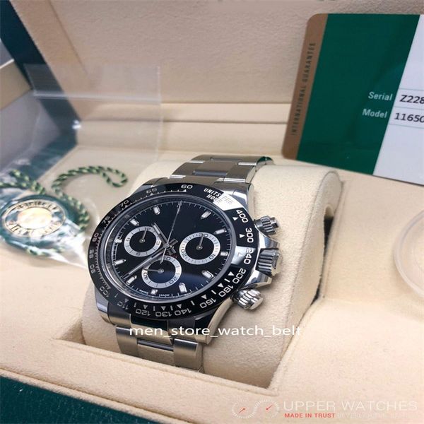 

bp factory luxury men brand original box wristwatches stainless steel black dial 116500ln automatic movement 7750 work chronograph sports me, Slivery;brown