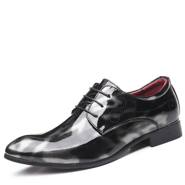 

dress shoes 2021 formal men patent leather italian wedding, Black
