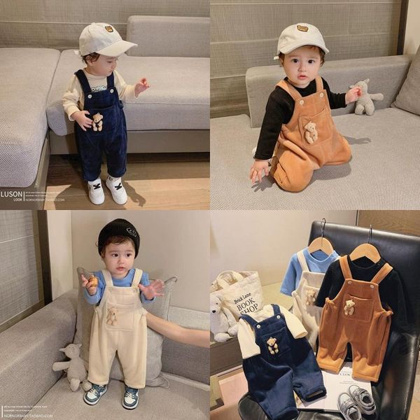 

jumpsuits baby boy romper korean clothes toddler jumpsuit children's overalls winter pants for kids girl trousers 0-2y, Blue