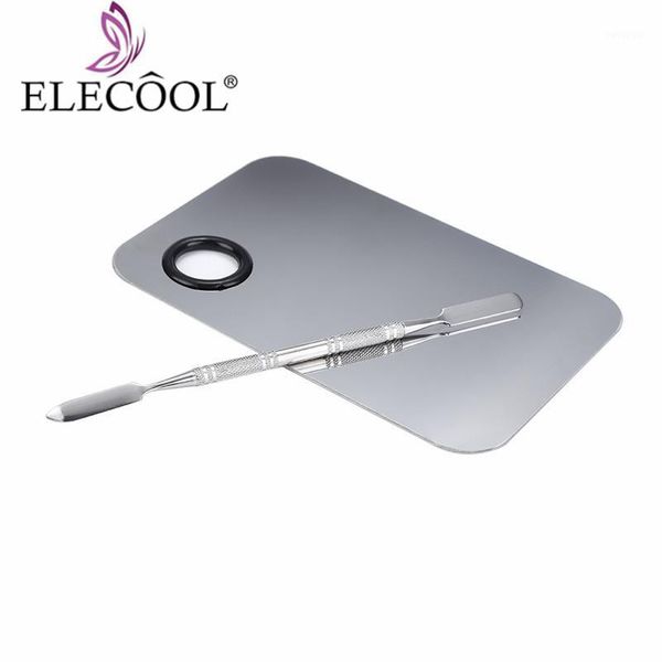 

5 kinds of shapes stainless steel cosmetic makeup palette plate excellent salon color cream mixing eyeshadow mixer tool1