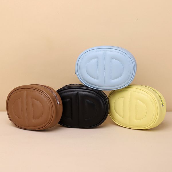 

bag leather women's 2021 fashion single shoulder pig nose chest waist oval mobile phone messenger