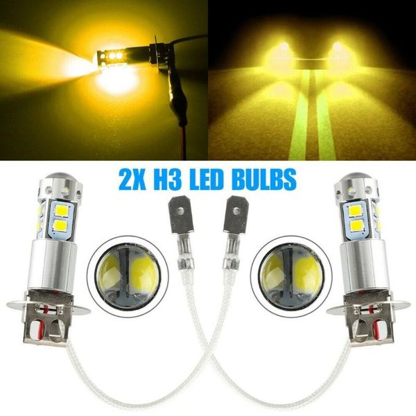 

car headlights yellow drive the bulb 1800lm 2 pcs drl bulbs driving fog lamp led
