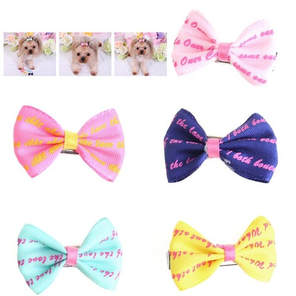 

pcs handmade dog pet grooming bow bows small hair accessories with clips apparel