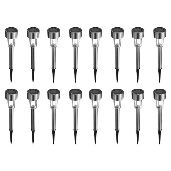 

16pcs led solar stainless steel lawn lamps garden outdoor landscape path light