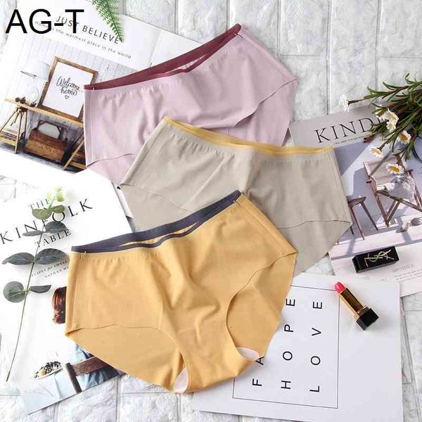 

underwear women's traceless modal middle waist triangle with pure cotton crotch girl's naked pants, Black;pink