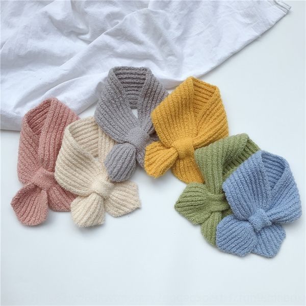 

zfj ins style children's personality loop yarn cross scarf autumn and winter ties cravat concave shape baby's soft small scarf cov, Black;gray