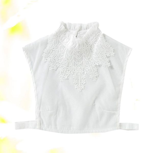 

bow ties 1pcs fashion floral neckline detachable collar half shirt blouse (white), Black;gray
