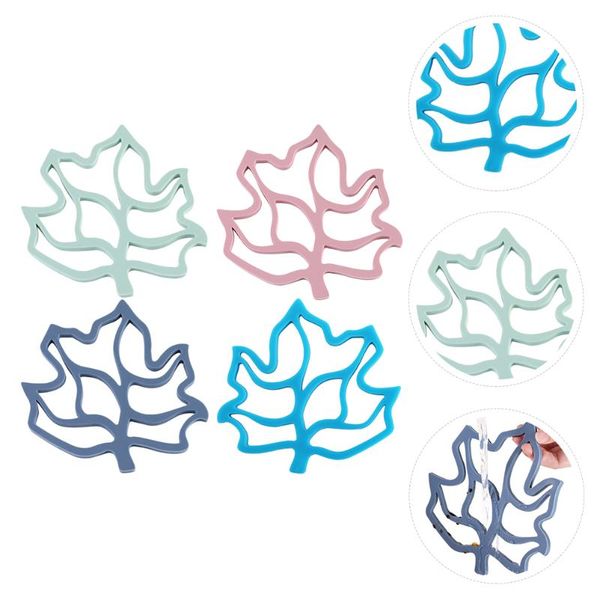 

mats & pads 4pcs household table supplies thickened silicone hollow insulation