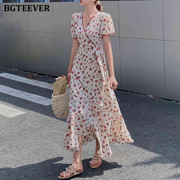 

dresses retro floral print women chiffon long summer v-neck short sleeve slim waist lace-up female dress a-line vestidos lgvm, Black;gray
