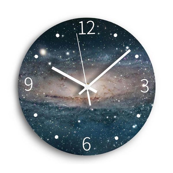 

wall clocks universe space cartoon earth planet astronaut starry sky balloon clock wooden modern design home decoration
