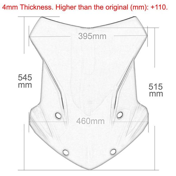 

waase motorbike for r1200gs lc / adventure 2014 2021 4mm thickness windscreen windshield shield screen motorcycle