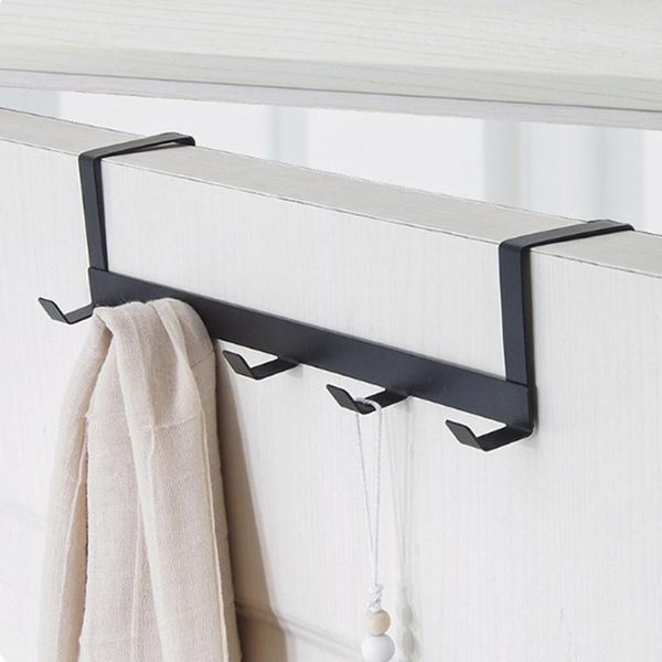 

hooks & rails over the door bathroom kitchen space saving rack home clothes coat hat towel hanger 5 iron organizer 2021