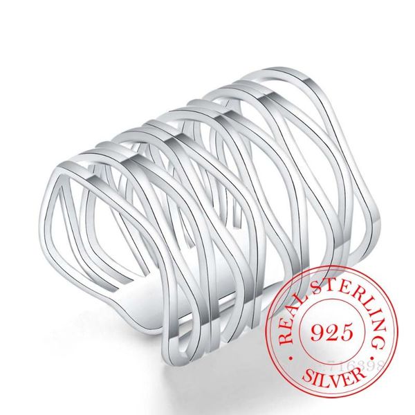 

cluster rings 2021 retro antique open weave finger ring real 925 sterling silver thumb for women ladies fashion bohemian jewelry, Golden;silver