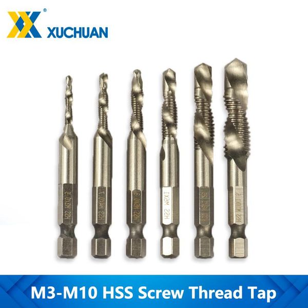 

hand tools hss screw thread metric tap drill bits 1/4" shank m3 m4 m5 m6 m8 m10 bit machine