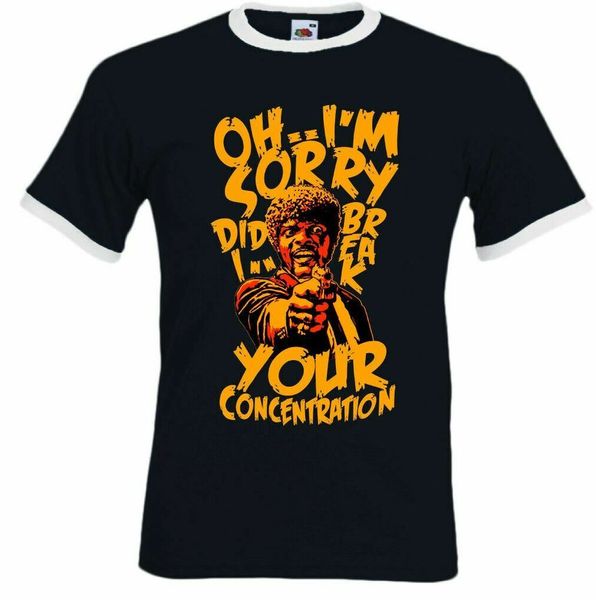 

concentration mens funny pulp fiction movie t-shirt film samuel . jackson quote, White;black
