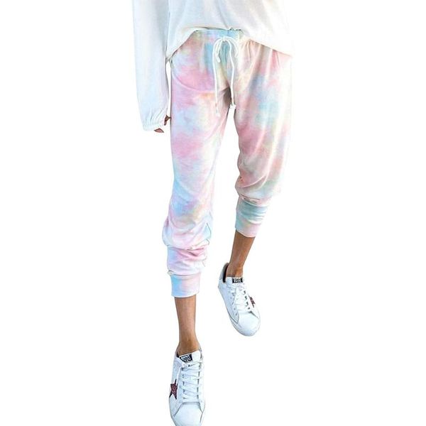 

women jogger sweatpants, casual tied dye print elastic waist drawstrings active pants with pockets women's & capris, Black;white
