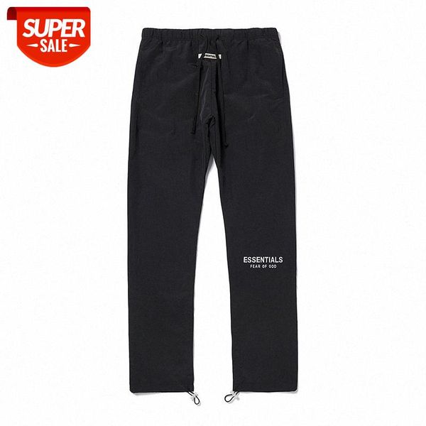 

fear of god 3m reflective drawstring nylon trousers street casual men and women eentials pants #y053, Black