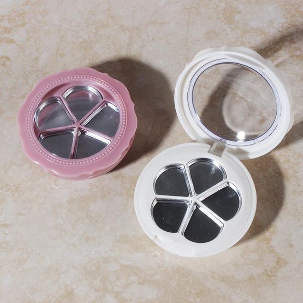 

storage bottles & jars diy handmade eyeshadow lipstick blush palette box empty flowers makeup case plate with mirror brush 10pcs/lot