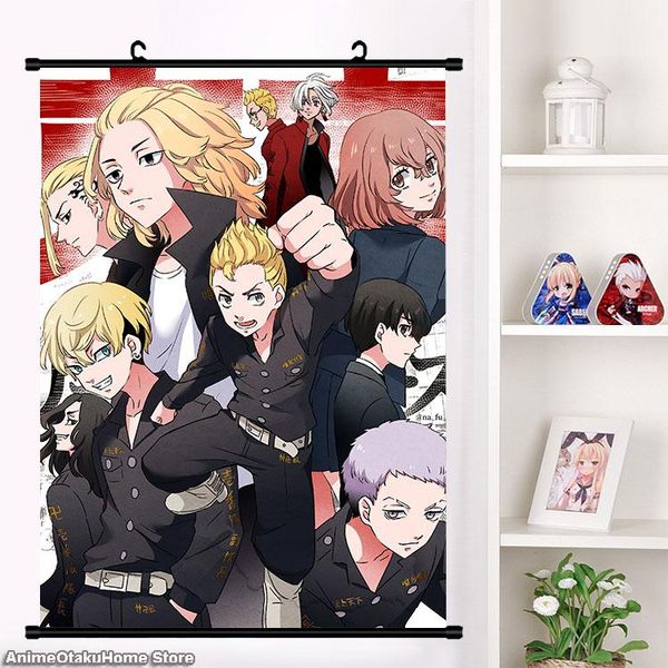 

paintings anime tokyo revengers: sano manjirou takemichi hanagaki tetta kisaki wall scroll poster hang home decor art