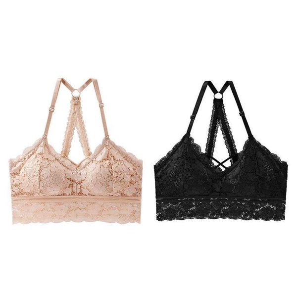 

bras casual women lace bra comfortless steel ring underwear gathered chest anti-light adjustment shoulder strap, Red;black