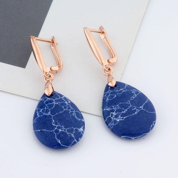 

dangle & chandelier trend drop earrings stone long 585 rose gold women wedding party jewelry gift with, Silver
