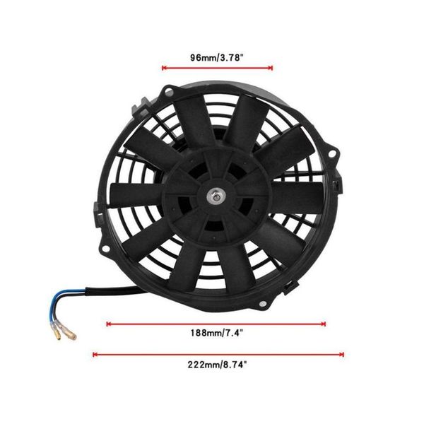 

inch electric fan 12v radiator oil cooling car truck atv boat rv universal mounting kit accessories fans