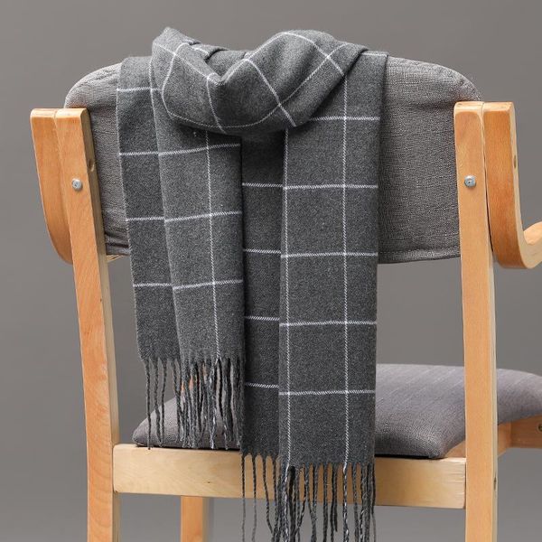 

scarves 2021 winter scarf for women shawls wrap fashion plaid warm thick cashmere lady pashmina female neck warmer scarfs, Blue;gray