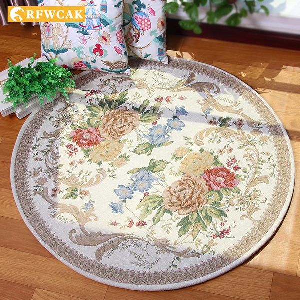 

carpets european and american moroccan jacquard living room bedroom carpet round soft non-slip home decoration swivel chair tatami rug