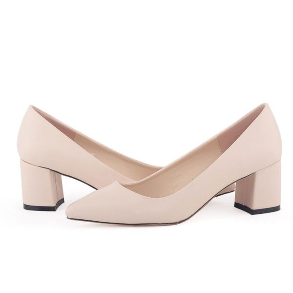 

dress shoes leather high heels women fashion ladies pumps pointed apricot classic casual girls office us size, Black
