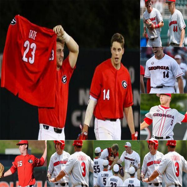 

custom georgia bulldogs baseball men youth kid women jersey 44 ben anderson 31 riley king 28 tucker bradley 23 connor tate 17 emerson hancoc, Black