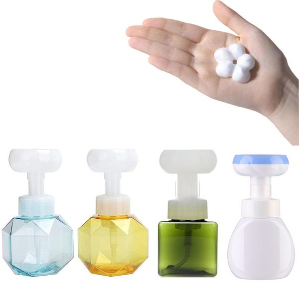 

storage bottles & jars soap dispenser refillable empty foaming lotions shower gel foam flower-shaped pump plastic transparent bottle