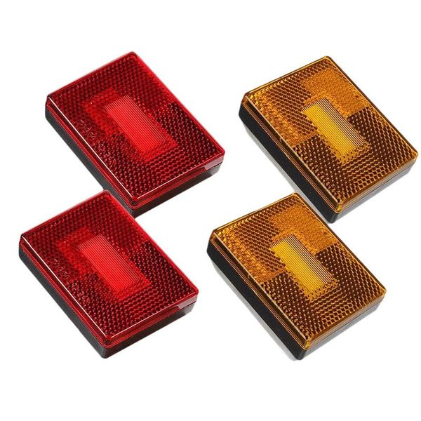

emergency lights 2pcs led side marker lights, square stud mount trailer clearance reflex running for truck rv trailers